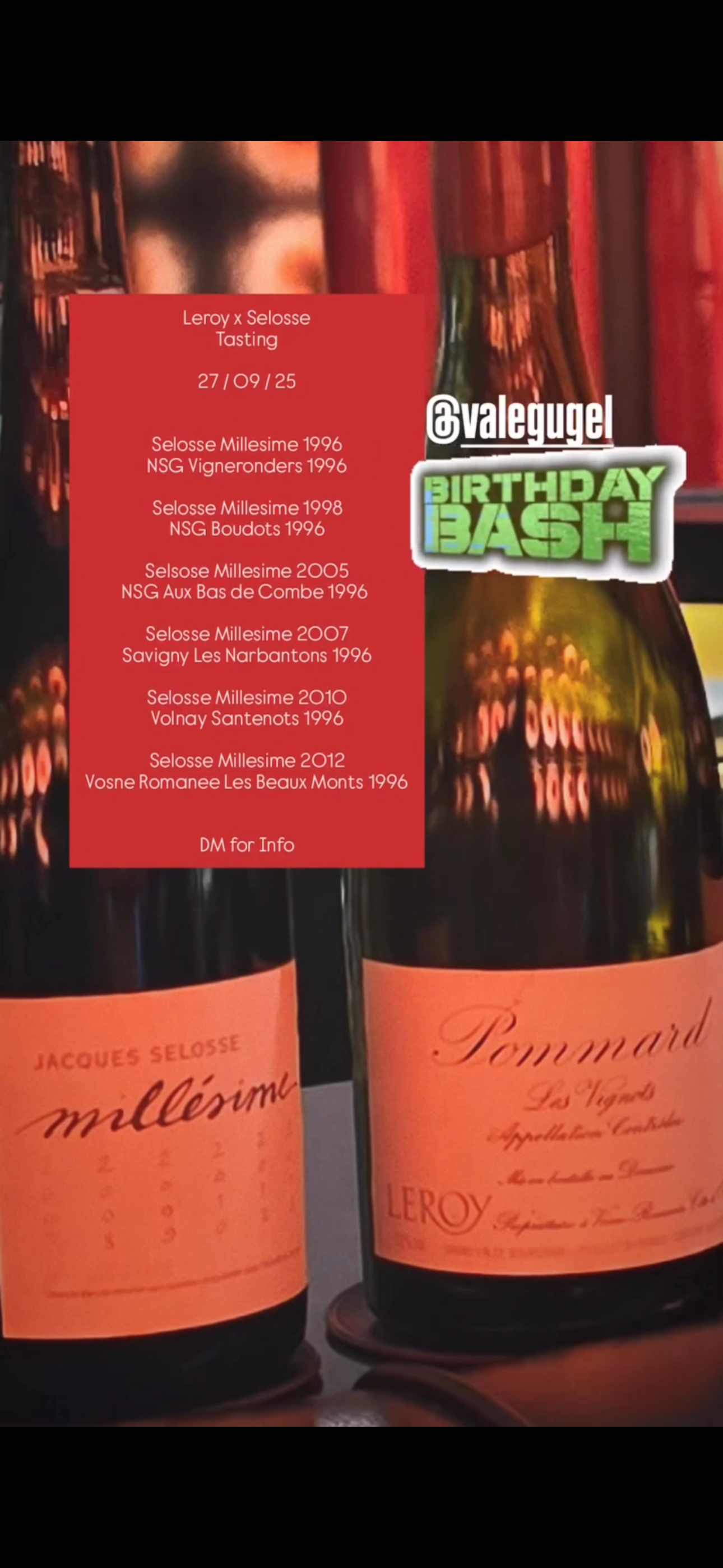 27/09/2025: Jacques Selosse & Domaine Leroy @JM Sylt